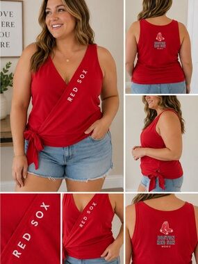 WEAR by Erin Andrews Red Sox Wrap Tie Tank Top 2XL NWT MLB  Multi Wear Options